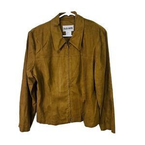 Plaza South Women's Blazer Jacket Shoulder Pads Size‎ 14 Brown NWT